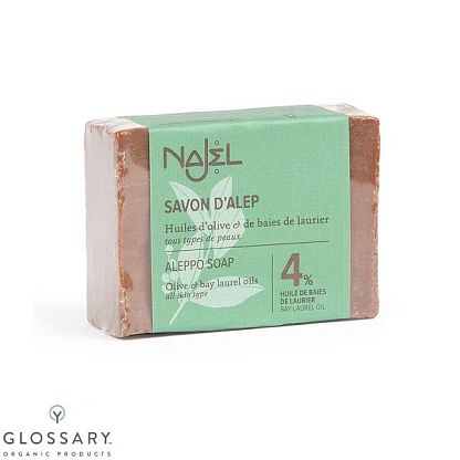 Алеппское мыло  (4%) для всех типов кожи Najel,  магазин Glossary 