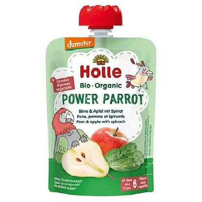 Пюре "Power Parrot" с грушей, яблоком и шпинатом органическое (с 6 месяцев), Holle магазин Glossary 