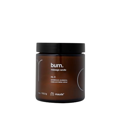 Burn no.3 eucalyptus and sandalwood - Свеча для массажа - аромат №3 эвкалипт и сандаловое дерево Maude,  магазин Glossary 