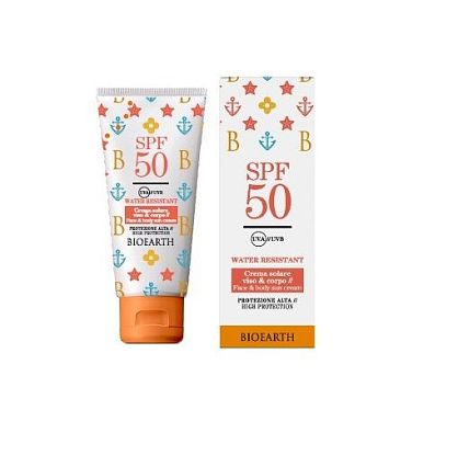 SUN LOVE FACE AND BODY SUN CREAM SPF50 Солнцезащитный крем для лица/тела Bioearth,  магазин Glossary 
