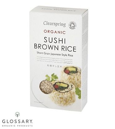 Рис для суши коричневый органический Clearspring,  магазин Glossary 