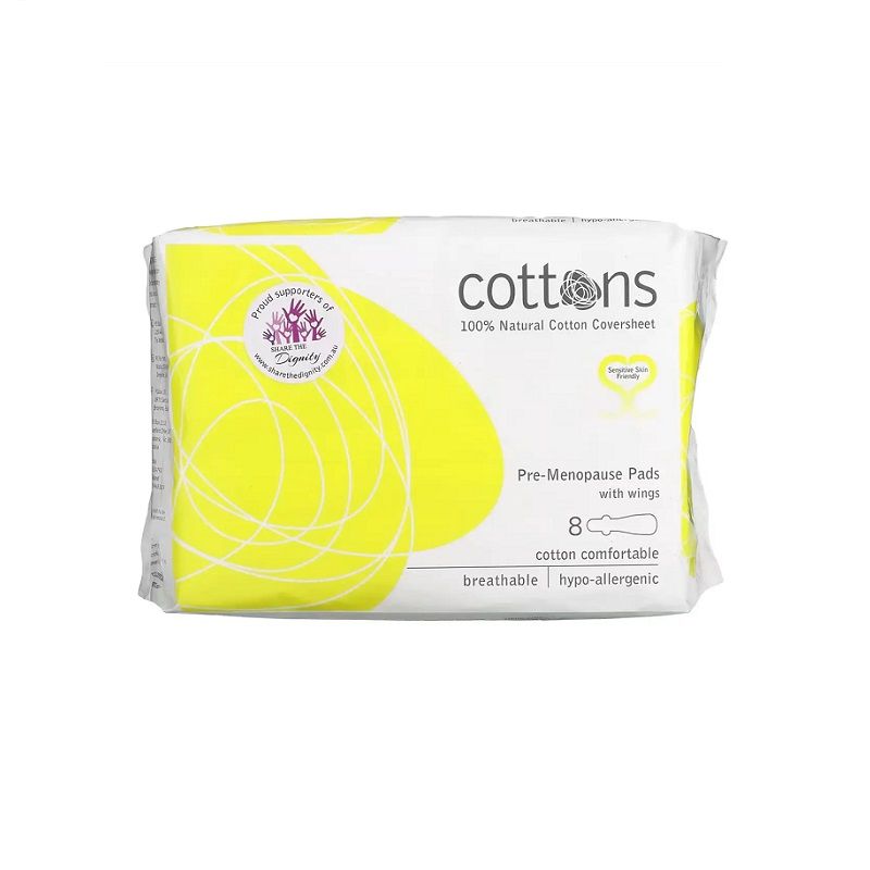 Прокладки для пре-менопаузы с крылышками Cottons Pre-Menopause Pads, 