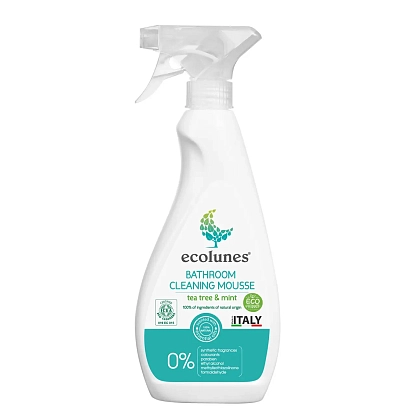 Гипоаллергенное органическое средство для очистки поверхностей в ванной комнате с запахом чайного дерева и мяты, Ecolunes,  магазин Glossary 