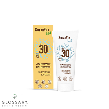Крем солнцезащитный с высоким уровнем защиты  SPF 30 для лица и тела Solar Tea Bio от Bema Cosmetici, магазин Glossary 